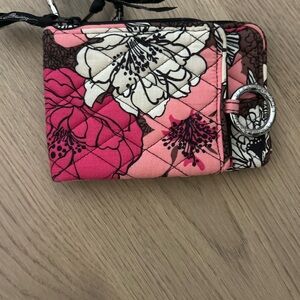 Floral Pink and Black Women's Wallet